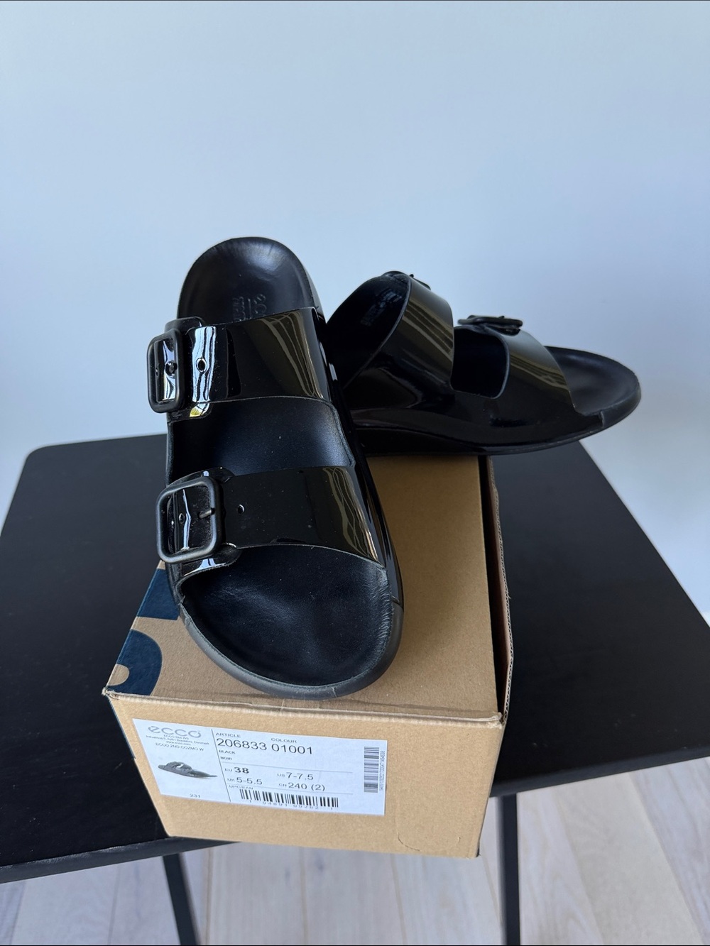 Ecco Black Cozmo Women's Slide Sandal - Picture 2 of 6
